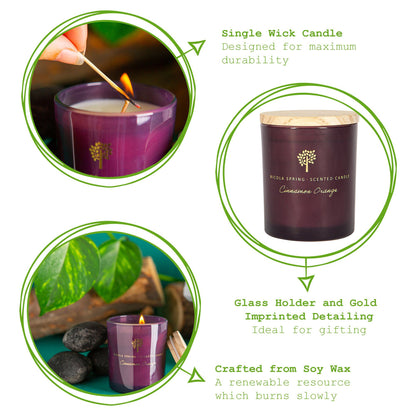 130g Cinnamon &amp; Orange Soy Wax Scented Candle - by Nicola Spring