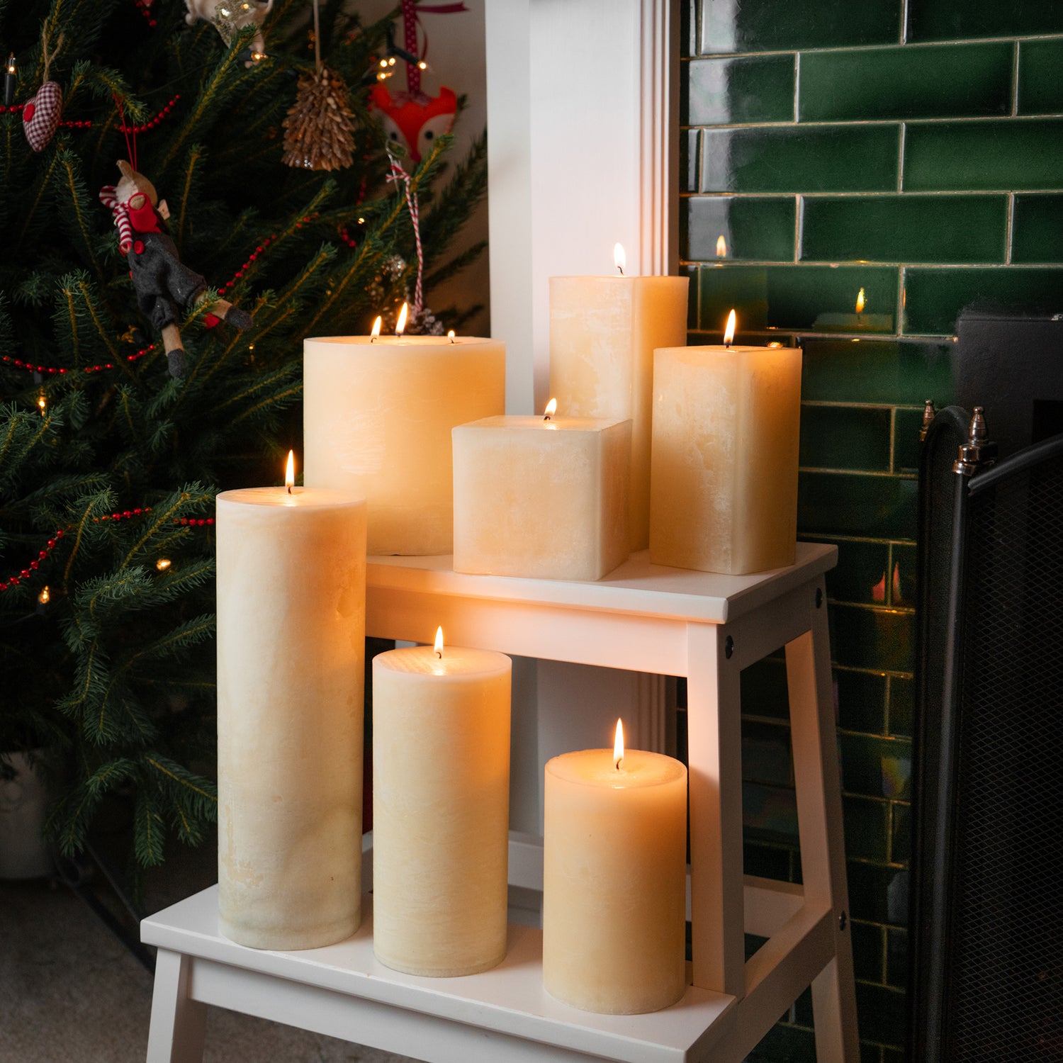 Nicola Spring Vanilla Scented Square Candle - Single Wick - 120hrs Burning Time