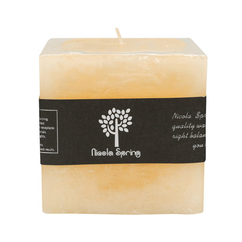 Nicola Spring Vanilla Scented Square Candle - Single Wick - 120hrs Burning Time