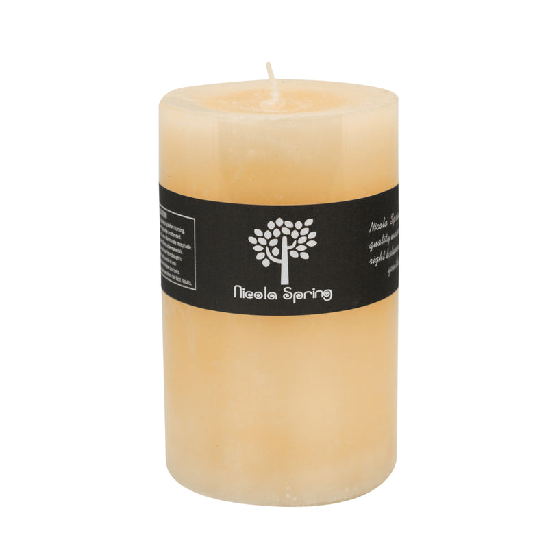 Nicola Spring Vanilla Scented Pillar Candle - Single Wick - 110hrs Burning Time