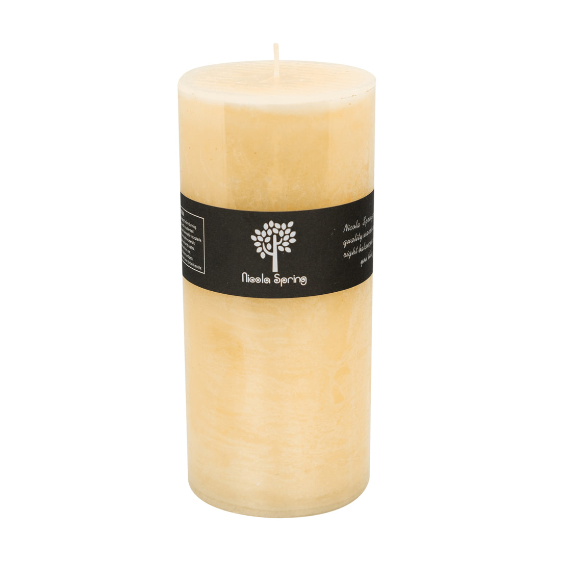 Nicola Spring Vanilla Scented Pillar Candle - Single Wick - 140hrs Burning Time