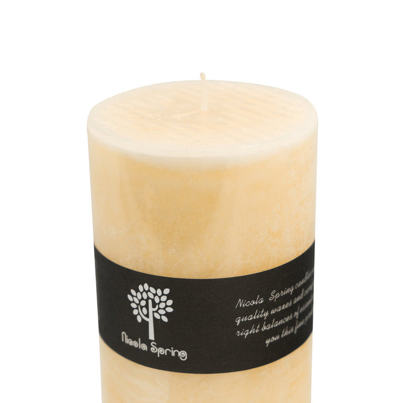 Nicola Spring Vanilla Scented Pillar Candle - Single Wick - 140hrs Burning Time