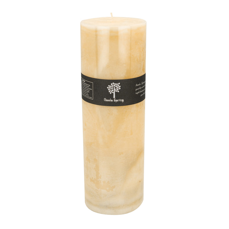 Nicola Spring Vanilla Scented Pillar Candle - Single Wick - 215hrs Burning Time