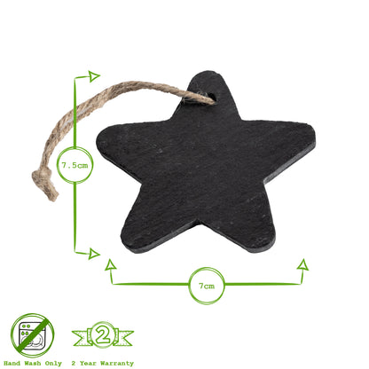 Nicola Spring Christmas Tree Hanging Slate Decoration - Star Design