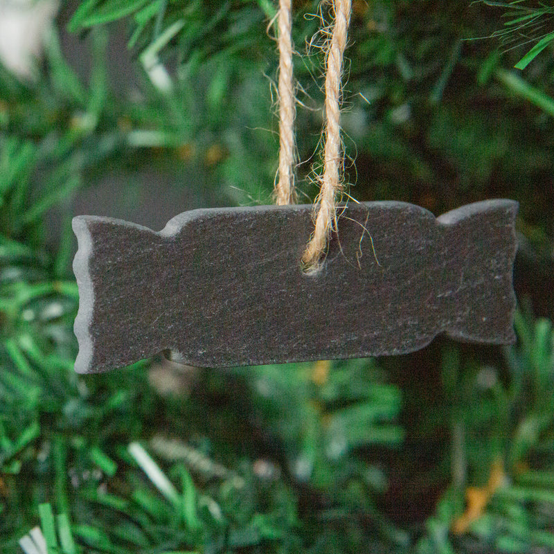 Nicola Spring Christmas Tree Hanging Slate Decoration - Cracker Design