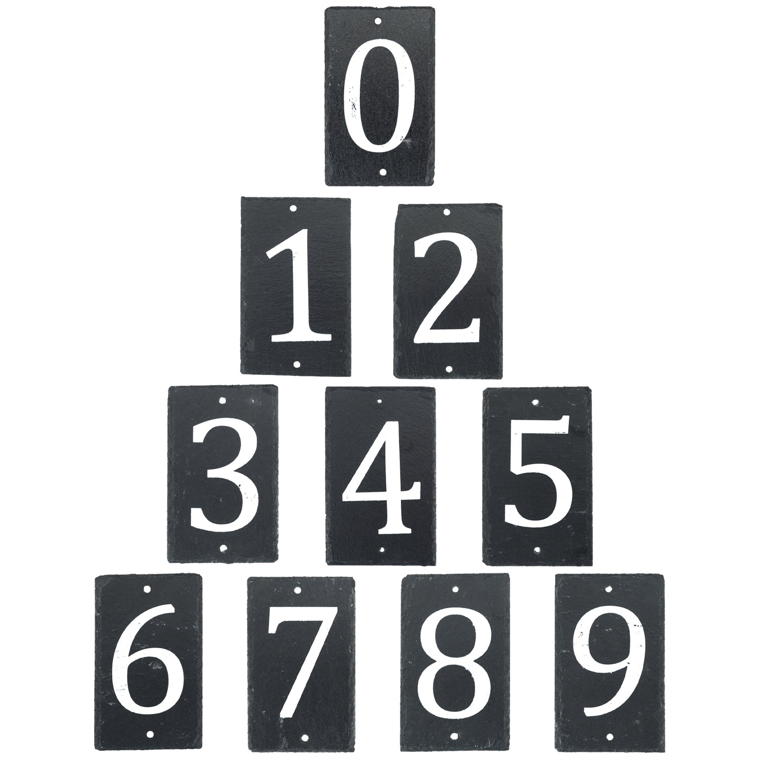 Nicola Spring Natural Slate House Sign - Number 0