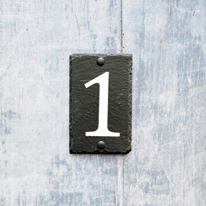 Nicola Spring Natural Slate House Sign - Number 1