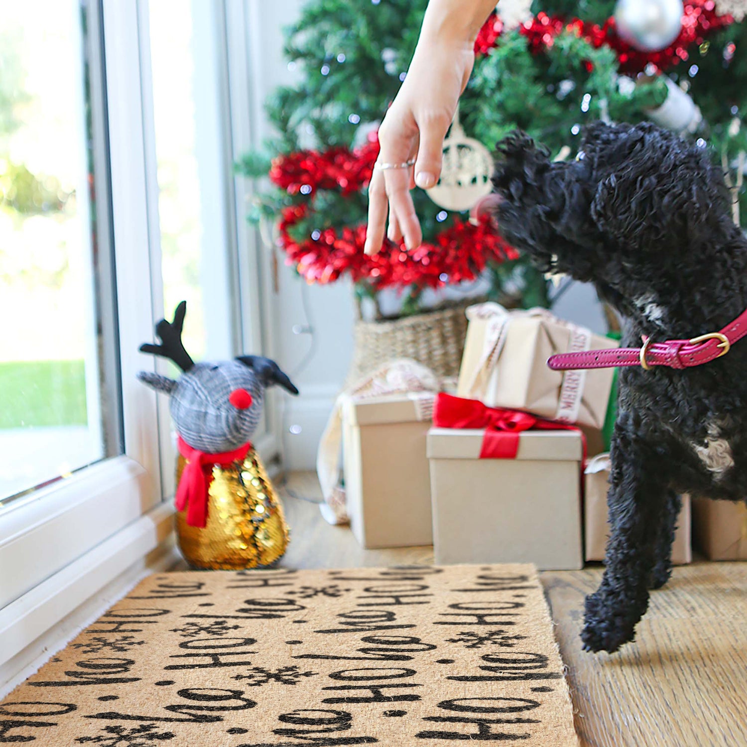 Nicola Spring Christmas Door Mat - 60 x 40cm - Ho Ho Ho