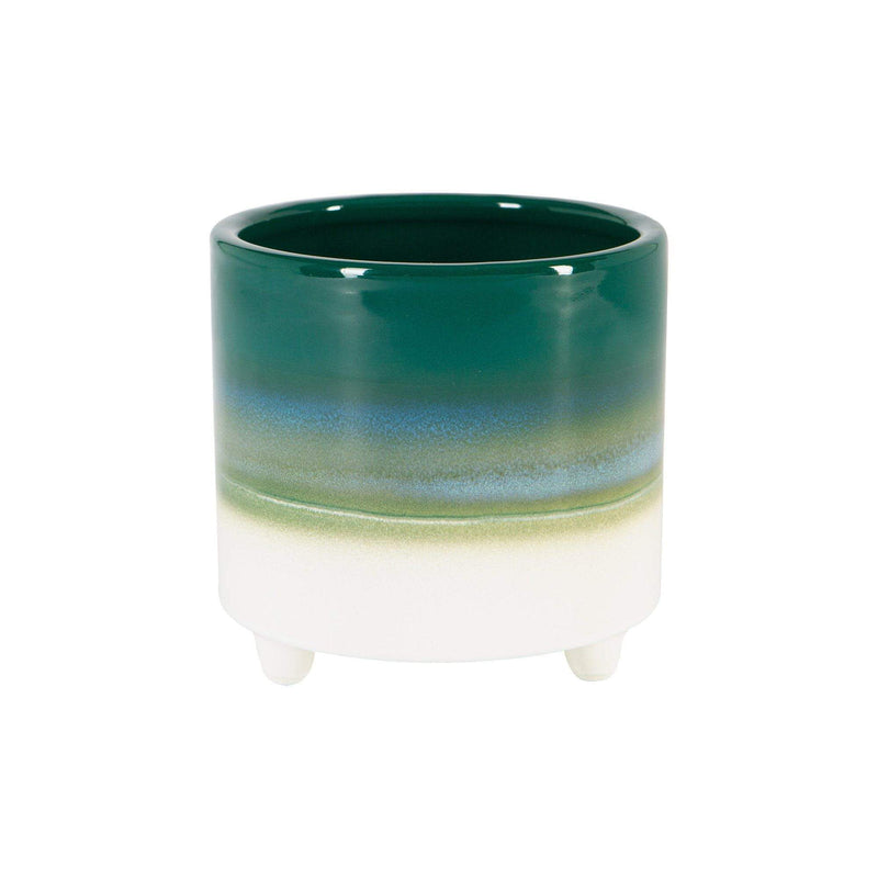 10.5cm Reactive Glaze Footed Plant Pot - by Nicola Spring