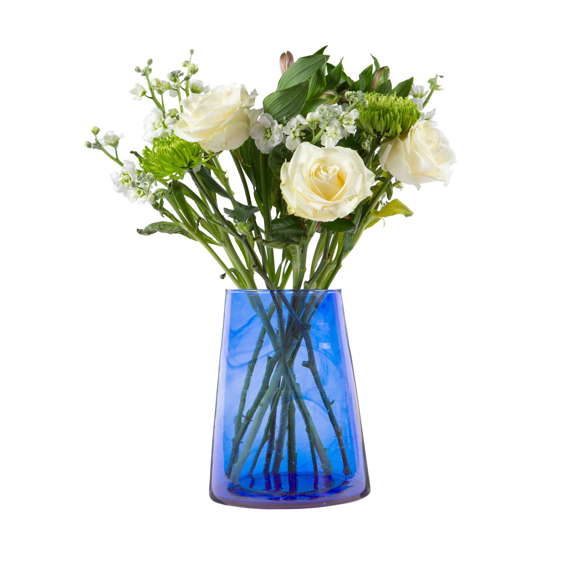 Jebel Recycled Glass Large Vase - 3.5L - Blue