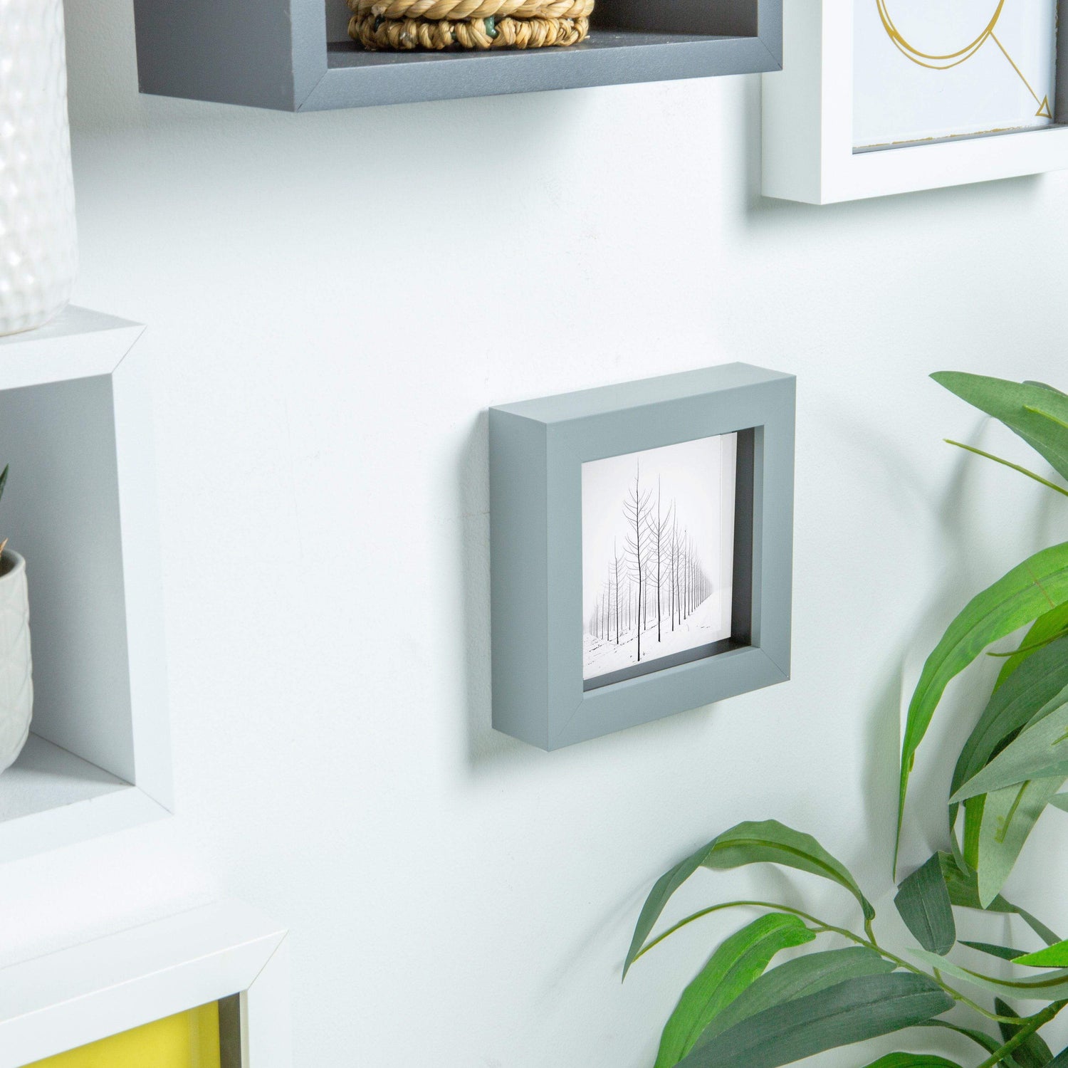 Nicola Spring Box Photo Frame - 4x4&quot; - Grey