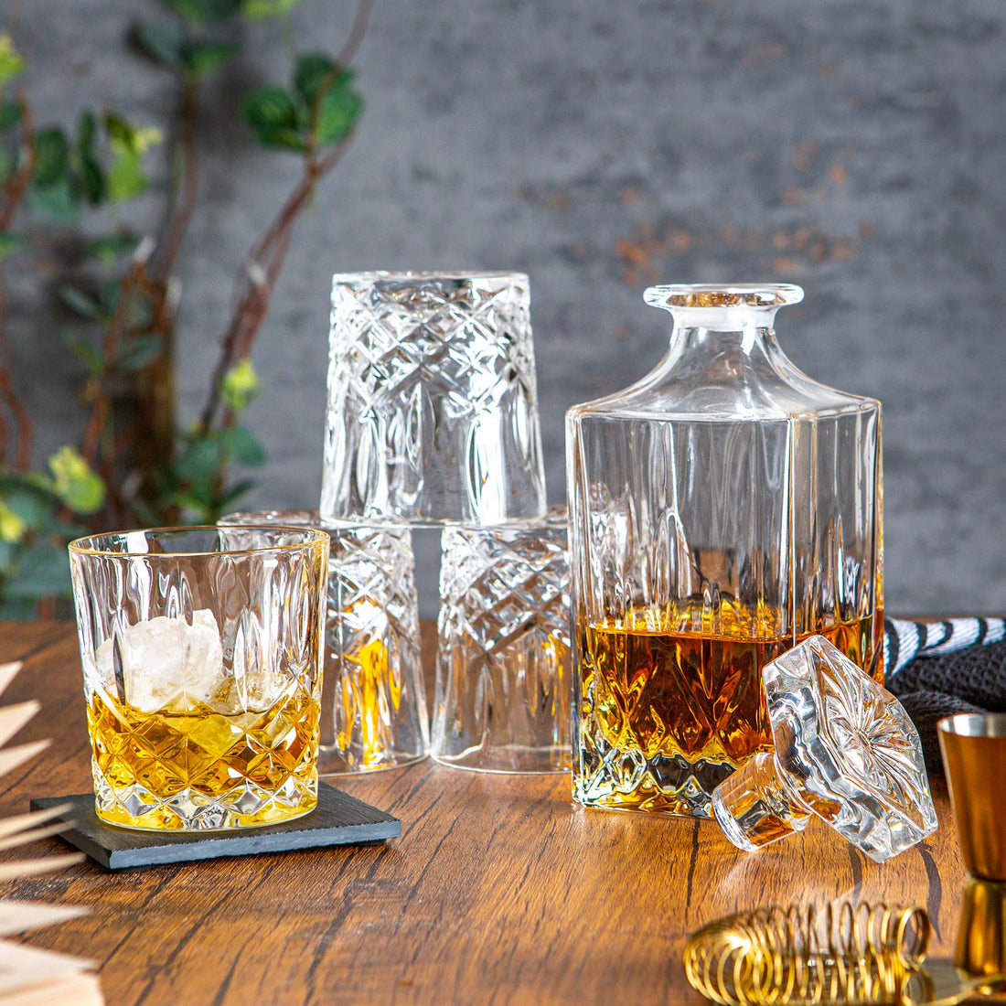 5 Piece Orchestra Whisky Decanter &amp; Glasses Set