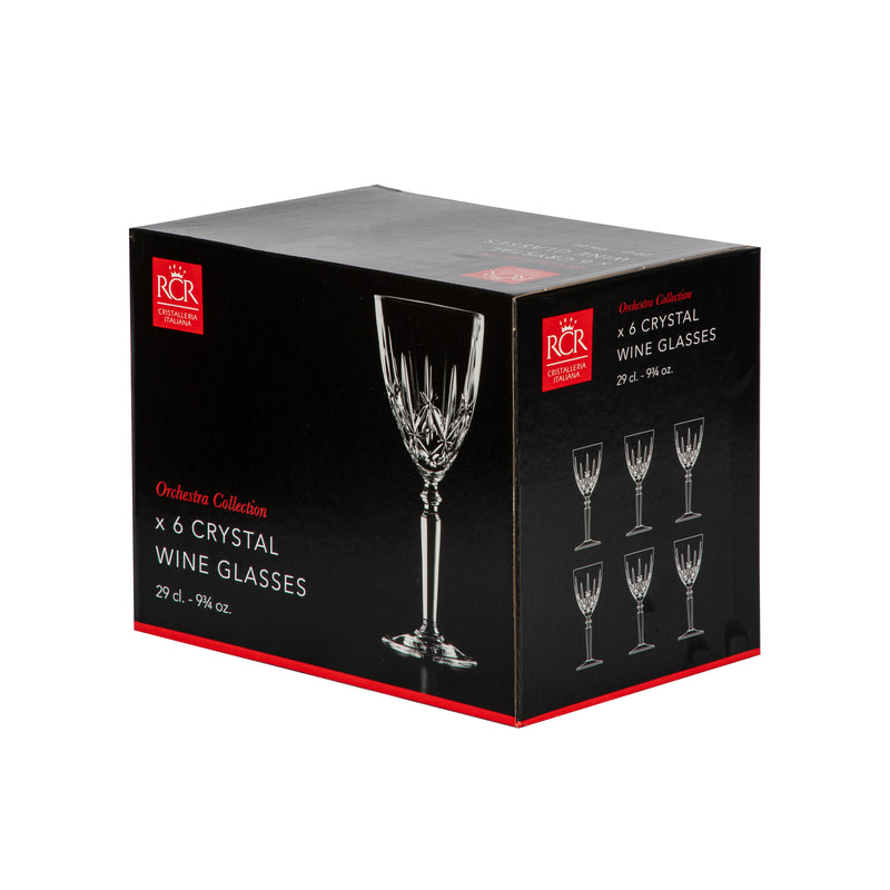 RCR Crystal Orchestra Cut Glass Wine Glass - 290ml