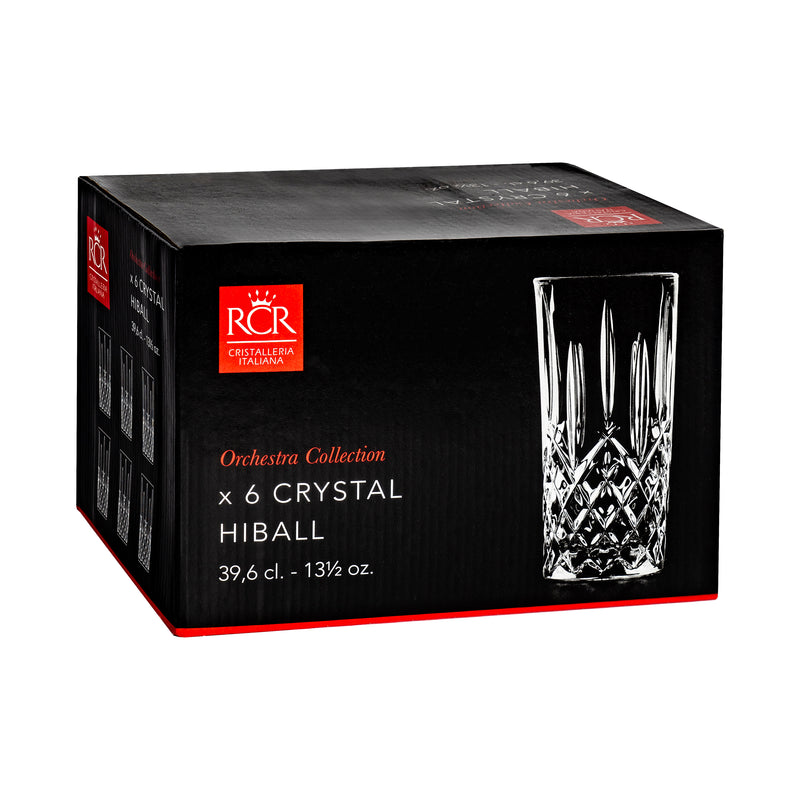 RCR Crystal Orchestra Cut Glass Highball Cocktail Glass - 396ml