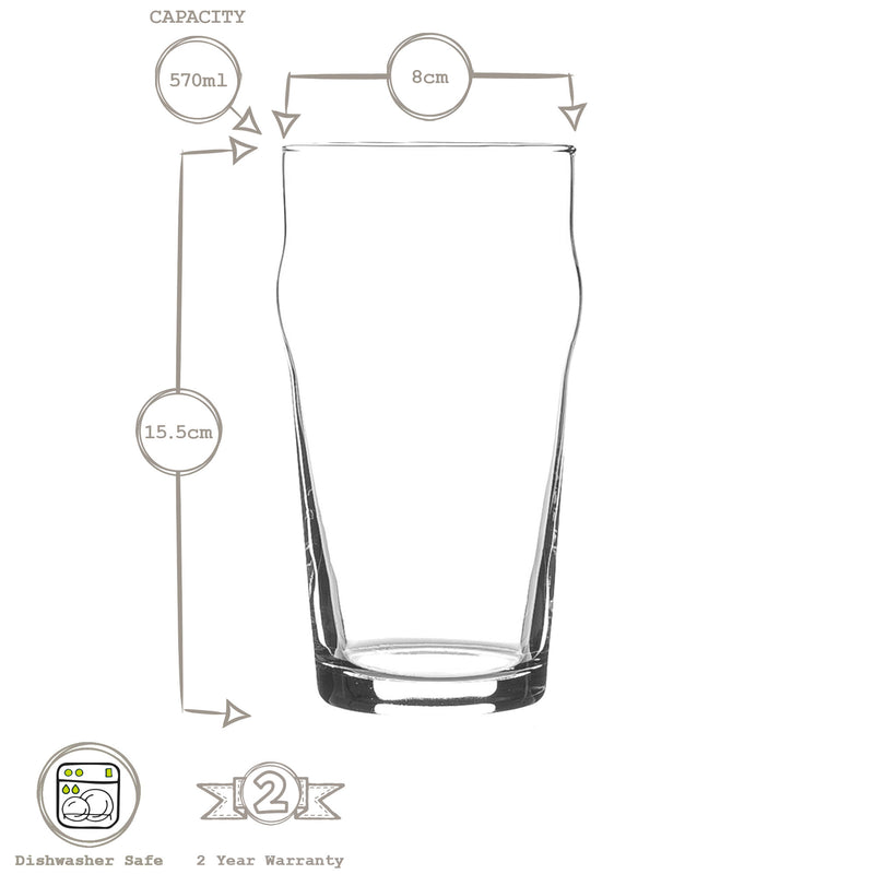 Rink Drink Classic Beer Glass - 570ml - Clear
