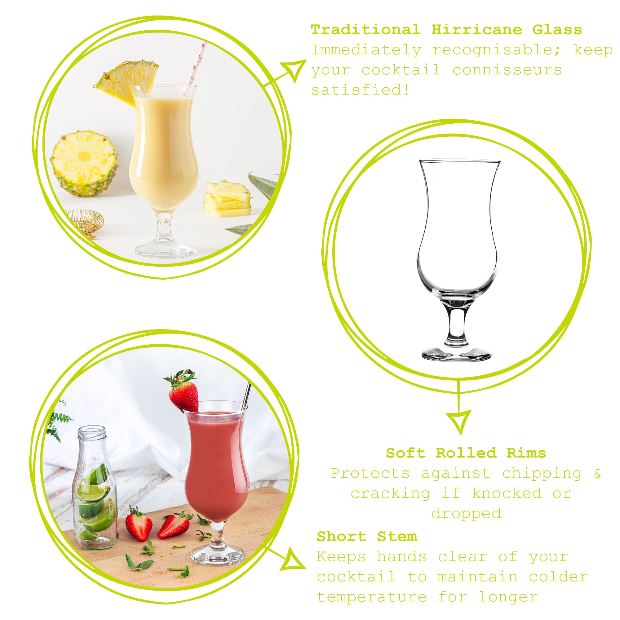 Rink Drink Pina Colada Cocktail Glass - 460ml