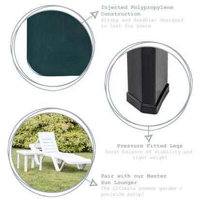 Resol Andorra Plastic Home Garden Sun Lounger Side Table - Grey - 47 x 47cm