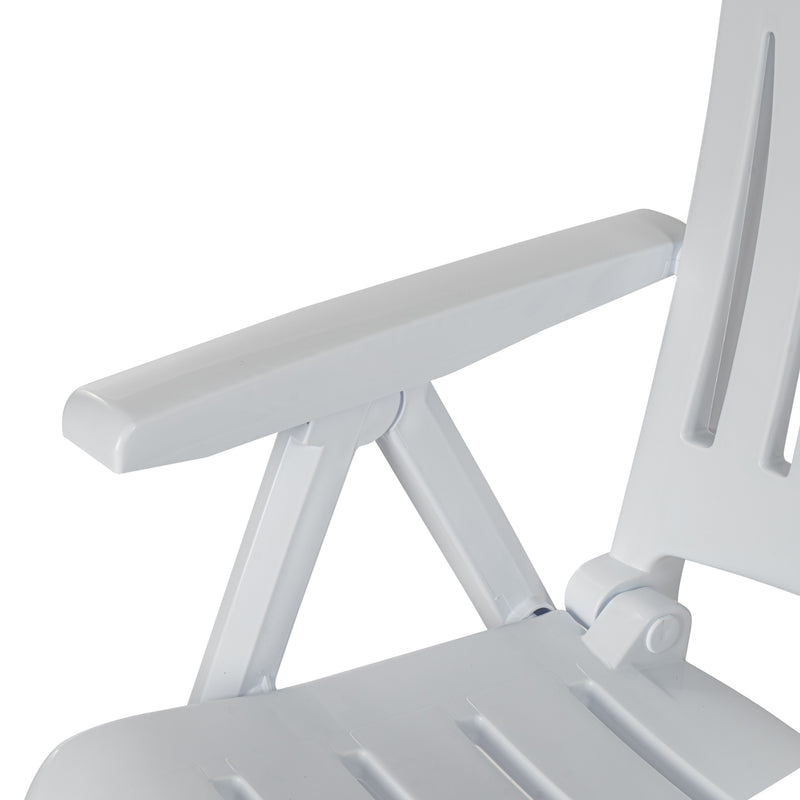 Resol Blanes Folding Multi-Position Garden Armchair - White Plastic