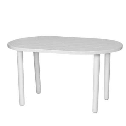 Resol Gala Outdoor Oval Garden Table - White Plastic - 140 x 90cm