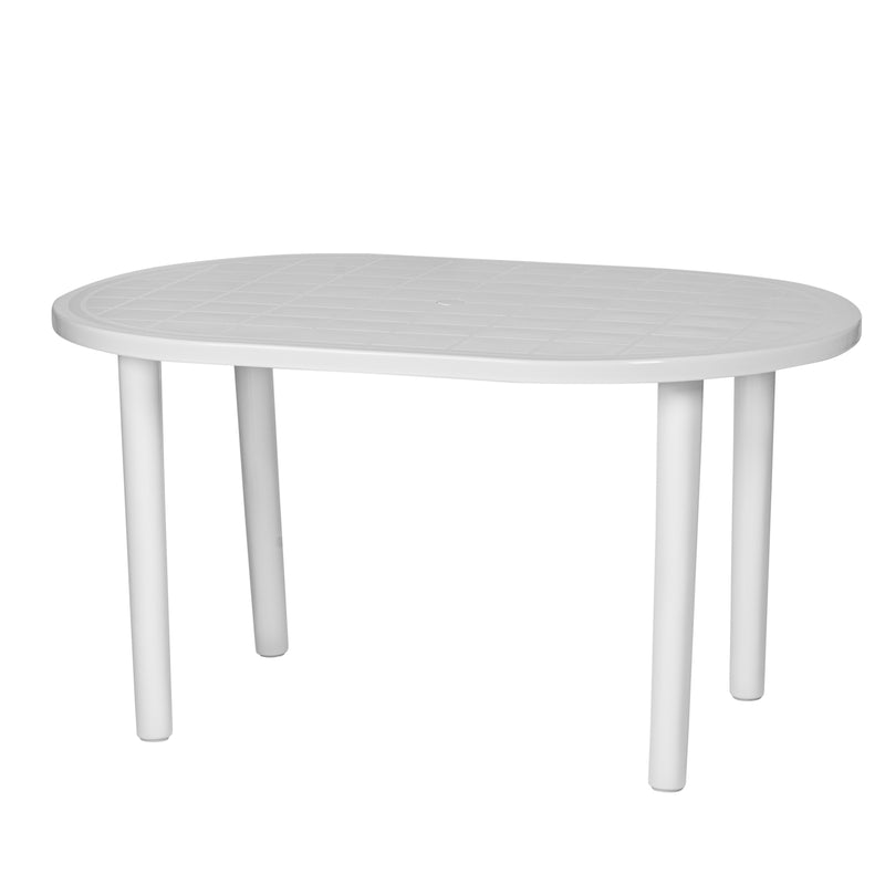Resol Gala Outdoor Oval Garden Table - White Plastic - 140 x 90cm