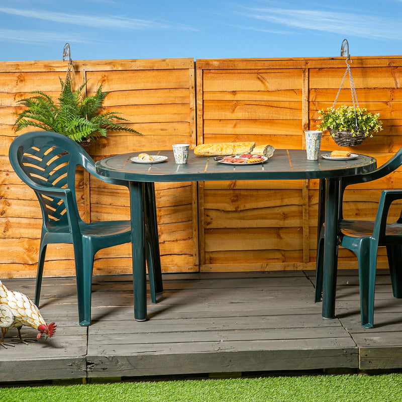 Resol Gala Outdoor Oval Garden Table - Green Plastic - 140 x 90cm