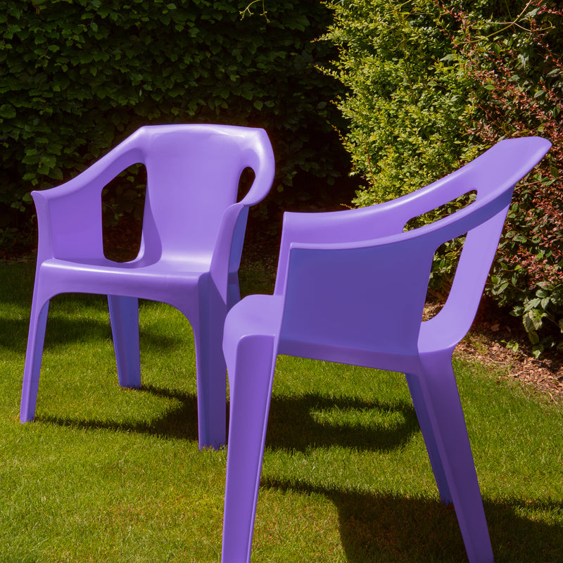 Resol "Cool" Garden Outdoor / Indoor Designer Plastic Chair - Purple