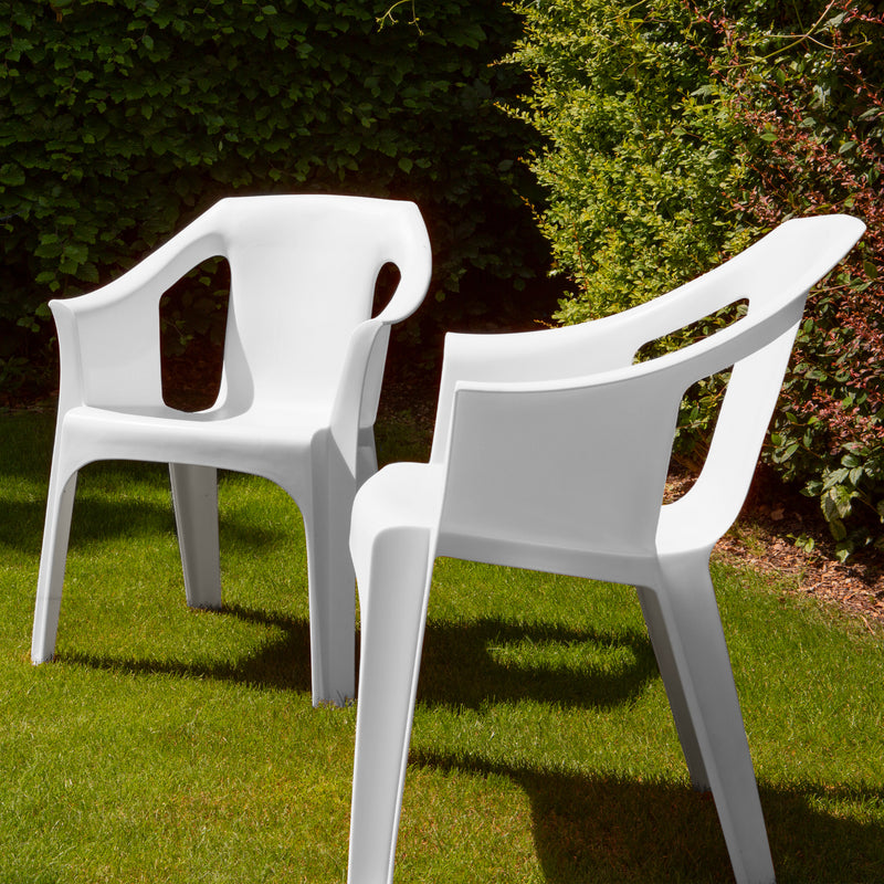 Resol "Cool" Garden Outdoor / Indoor Designer Plastic Chair - White