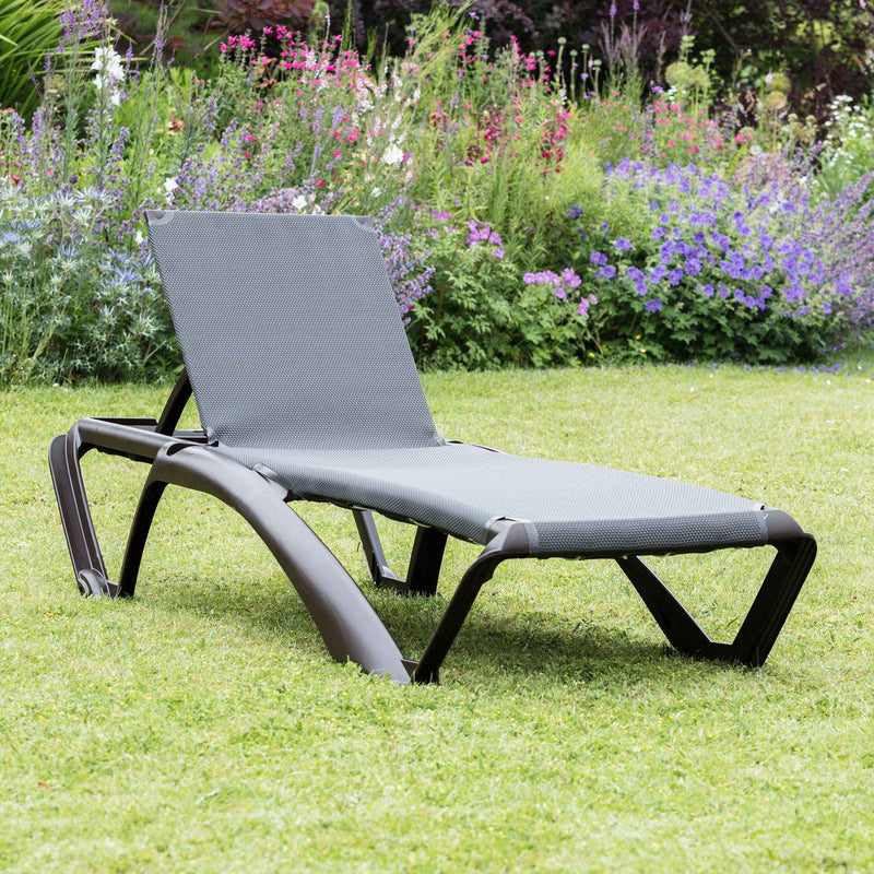 Resol Marina Sun Lounger - Chocolate Brown Frame with Brown Canvas Material