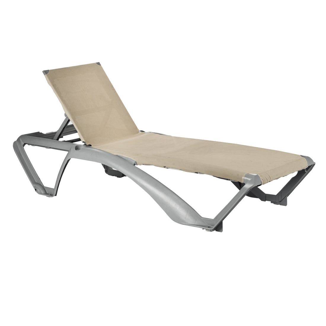 Resol Marina Sun Lounger - Dark Grey Frame with Natural / Cream Canvas Material