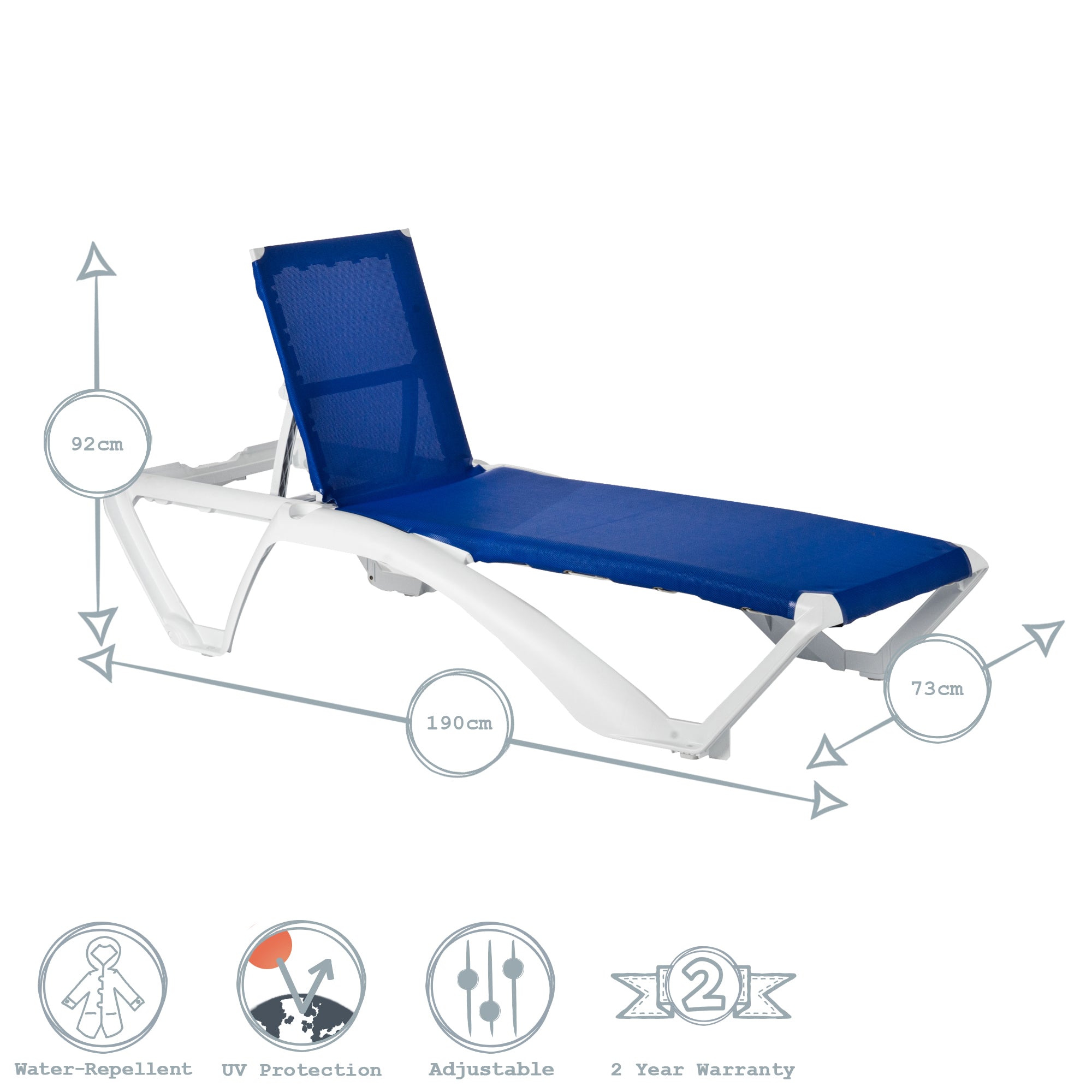 Resol Marina Sun Lounger - Chocolate Brown Frame with Brown Canvas Material