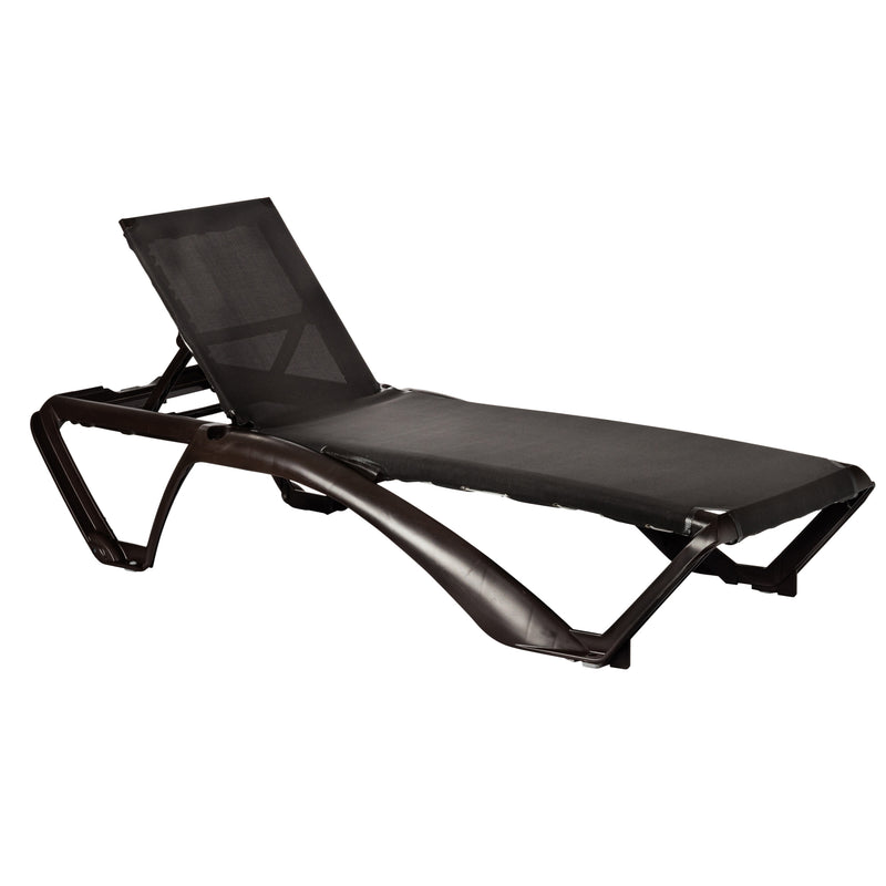 Resol Marina Sun Lounger - Chocolate Brown Frame with Brown Canvas Material
