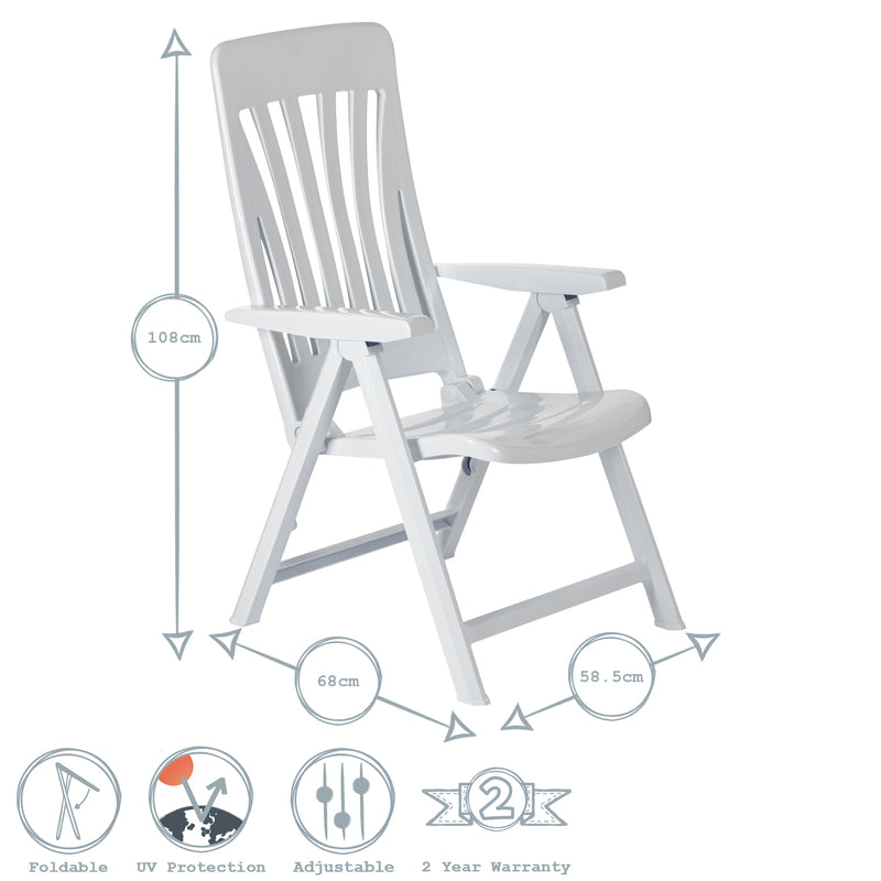 Resol Blanes Folding Multi-Position Garden Armchair - Grey Plastic