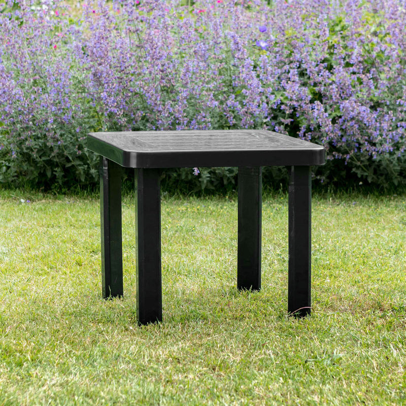 Resol Andorra Plastic Home Garden Sun Lounger Side Table - Grey - 47 x 47cm