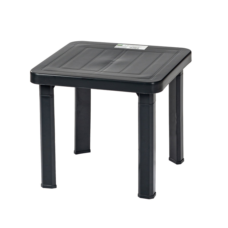 Resol Andorra Plastic Home Garden Sun Lounger Side Table - Grey - 47 x 47cm