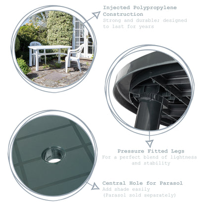 Resol Gala Outdoor Oval Garden Table - White Plastic - 140 x 90cm