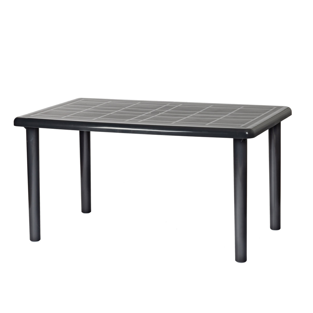 Resol Olot Rectangular Plastic Home Garden Family Dining Table - 140 x 90cm - Grey