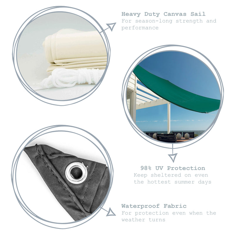 Harbour Housewares Cream Shade Sail Canopy - Rectangle