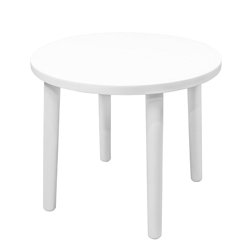 Resol Tossa Outdoor Round Garden Table - White Plastic - 86cm Diameter