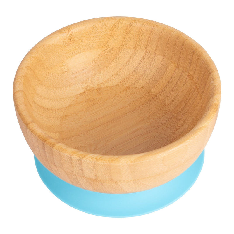 Tiny Dining Children's Bamboo Bowl with Suction Cup - Blue