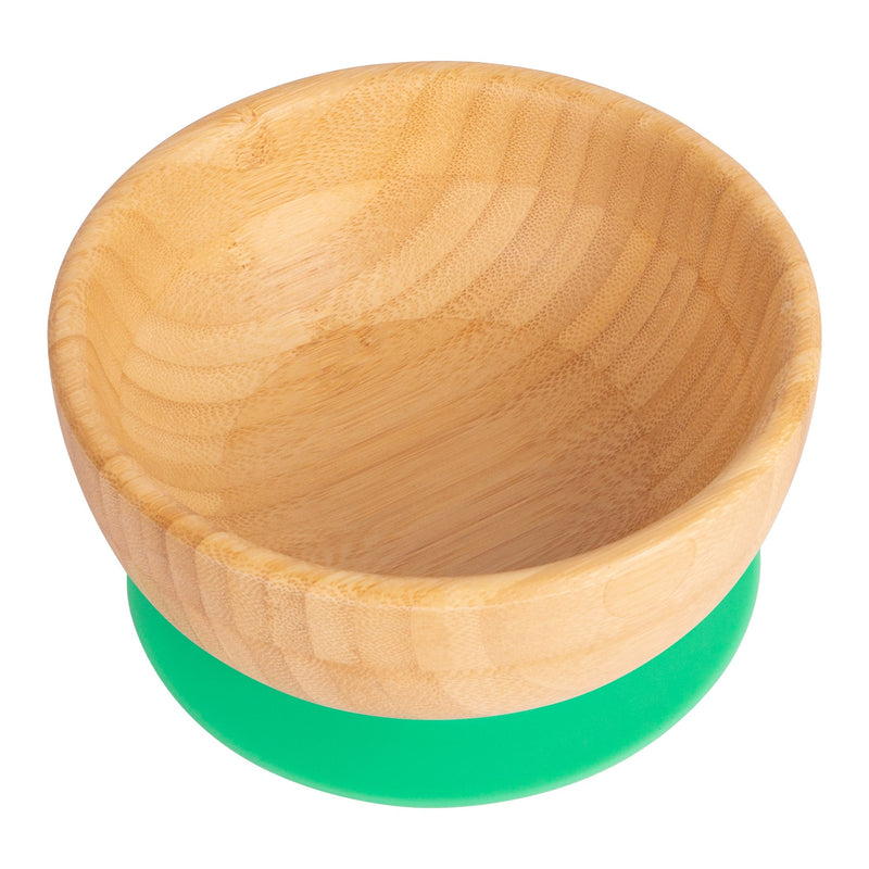 Tiny Dining Children's Bamboo Bowl with Suction Cup - Green