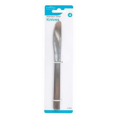 Stainless Steel Dinner Knives - Pack of 4 - By Ashley