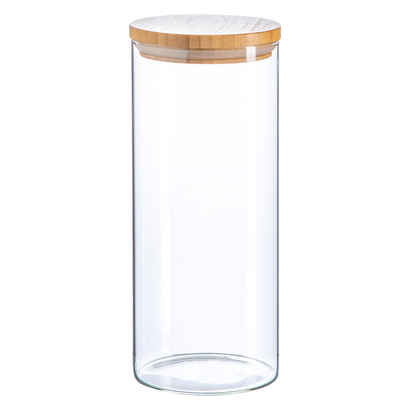 Argon Tableware Scandi Glass Storage Jar with Wooden Lid - 1.5 Litre