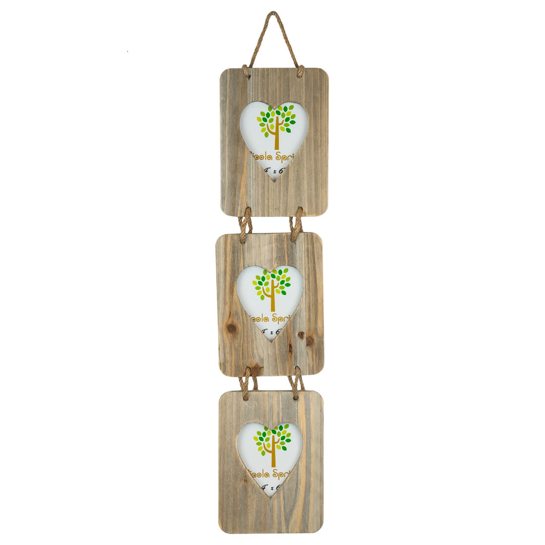 Nicola Spring Triple Heart Crafted Photo Hanging Picture Frame - 4x6
