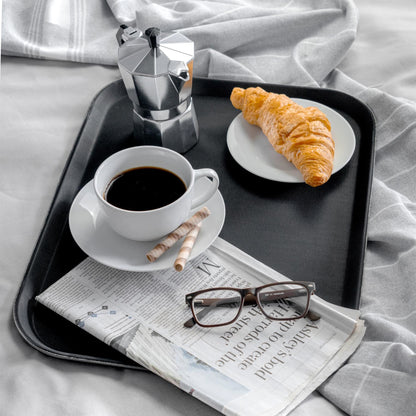 Black 66cm x 45.5cm Rectangle Non-Slip Serving Tray