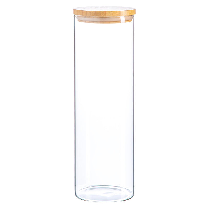 Argon Tableware Scandi Glass Storage Jar with Wooden Lid - 2 Litre