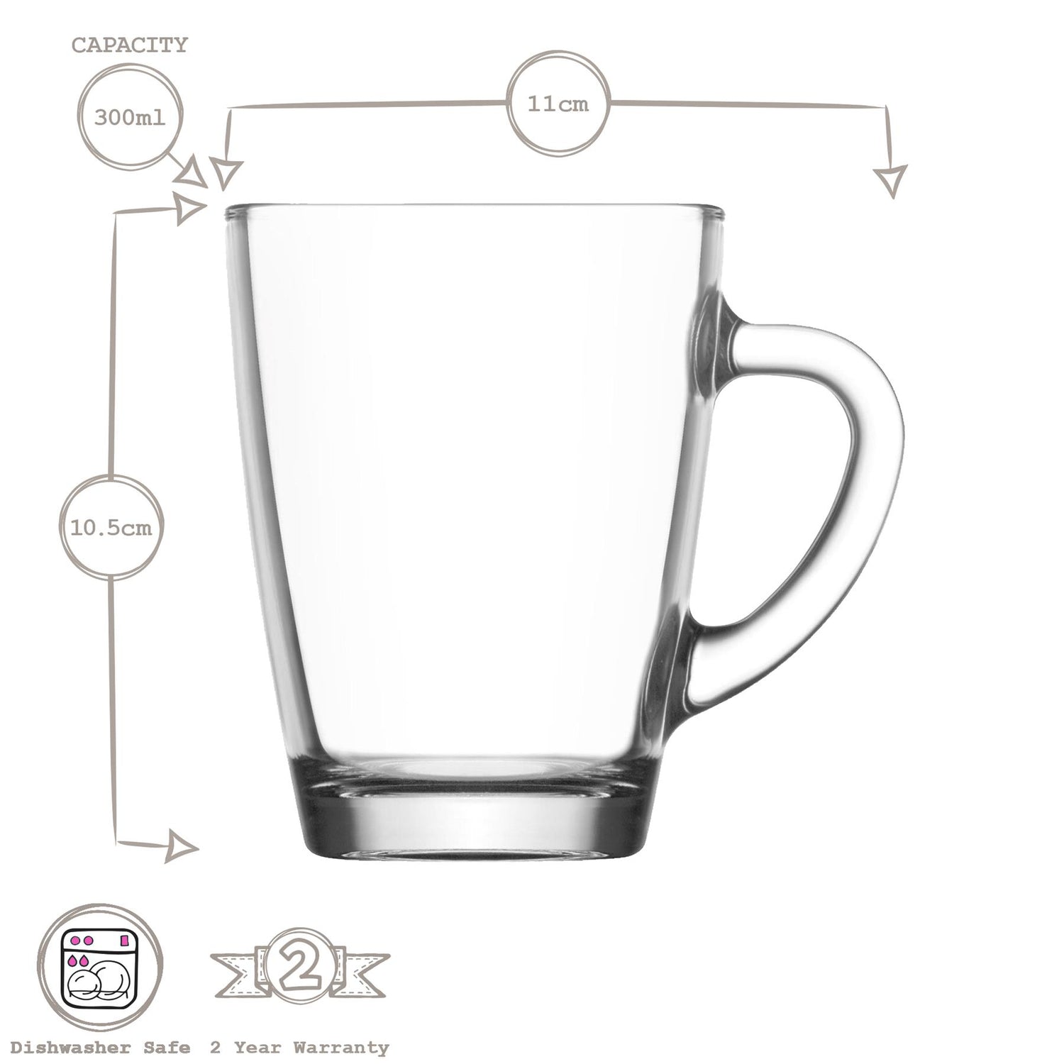 300ml Vega Glass Coffee Mug