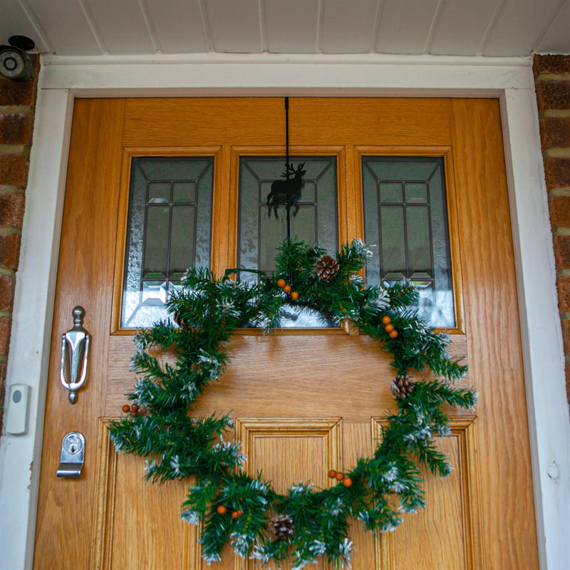 Reindeer Christmas Wreath Door Hanger - By Harbour Housewares