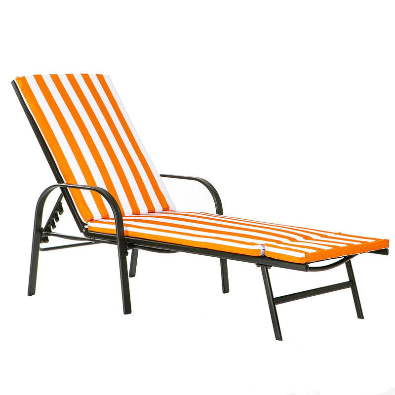 Harbour Housewares Sussex Sun Lounger Cushion - Terracotta Stripe
