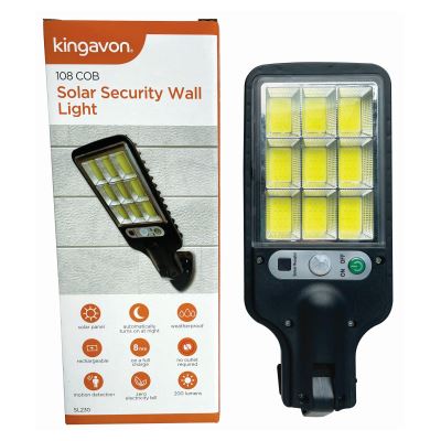 Black 108 COB Motion Sensor Solar Security Light - By Kingavon
