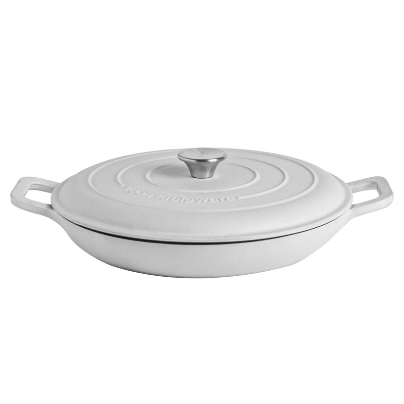 Argon Tableware Cast Iron Shallow Casserole Dish - 30cm - Pebble